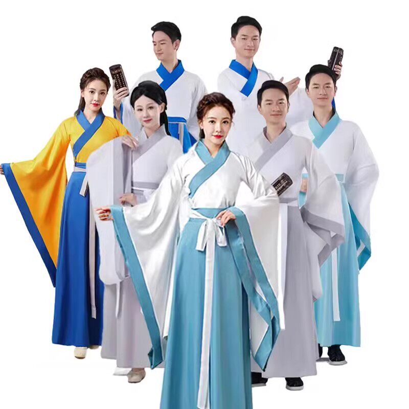 武侠古装情侣齐腰改良汉服男女