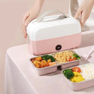 冇心便携式 便携随行1L大容量真空保鲜 食品级材质 电热蒸煮饭盒