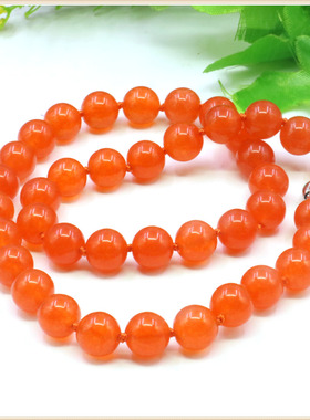 桔色天然玉石礼物锁骨链