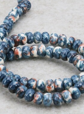 5X8mm灰紫色雨花石散珠算盘珠 DIY手工串珠项链手链耳环配件饰品