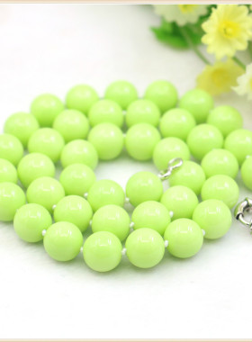 油菜花无珍珠圆珠女项饰项链绿