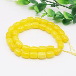 9x11mm桶珠黄玉髓天然玉石散珠子 DIY手工制作项链手链耳环隔珠潮