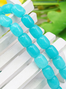 9x11mm桶珠蓝玉髓天然玉石散珠子 DIY手工制作项链手链耳环隔珠潮