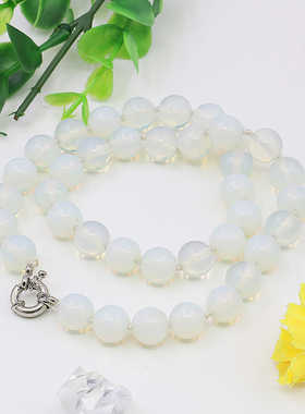 圆珠项链油菜花玉石天然圆珠女