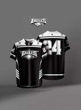 爆款上新款亚马逊外贸跨境美式橄榄球服队球衣服3印花恤短袖男装