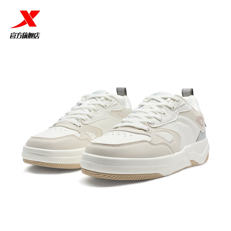 特步星轨板鞋2025冬季新款女士革面保暖休闲鞋厚底增高运动鞋女鞋