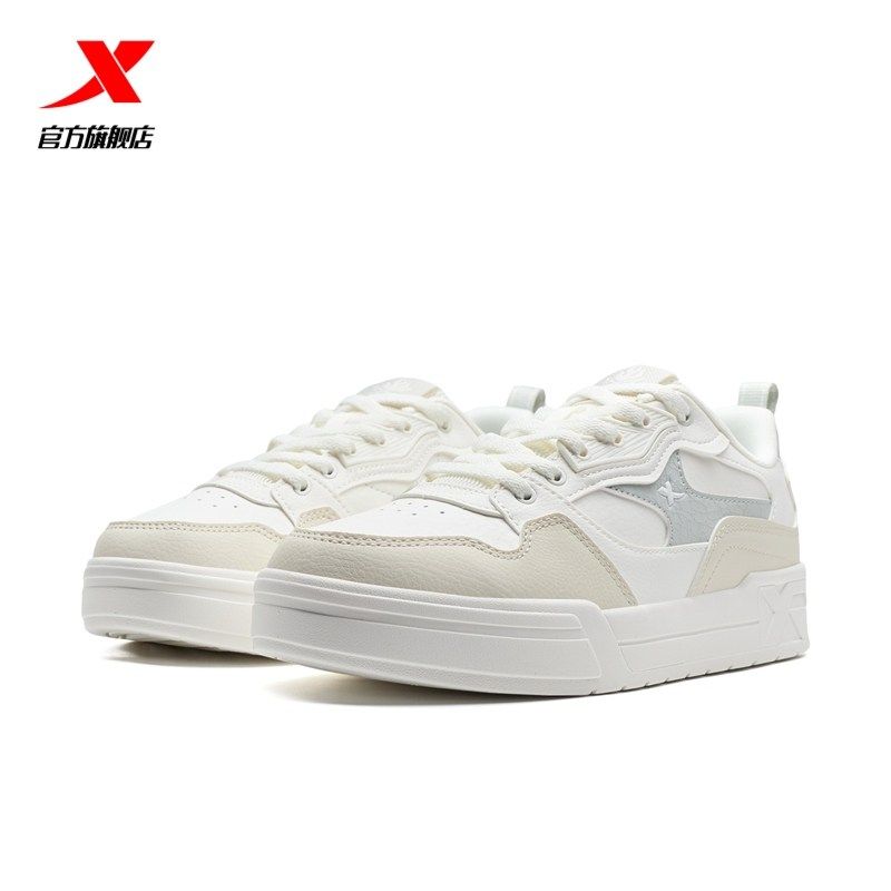 特步板鞋女鞋2026春季新款平底休闲鞋小白鞋女士运动鞋厚底增高鞋,女鞋,时尚休闲鞋,淘宝优惠券,粉丝福利购,淘宝优惠卷