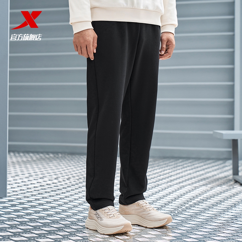 特步卫裤男平角裤2025新款秋季男装裤子休闲男裤直筒针织运动长裤