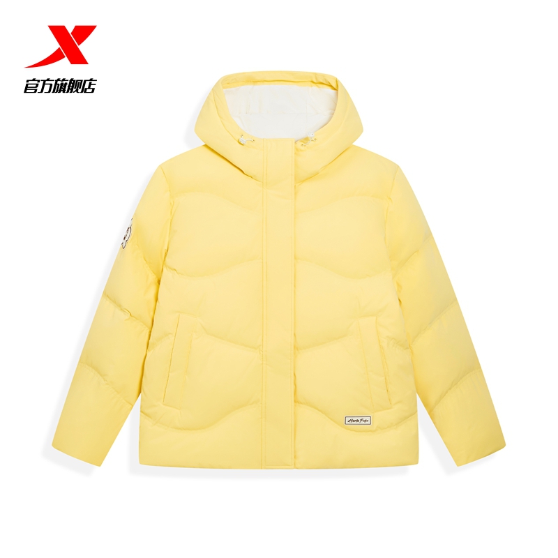 【商场同款】特步羽绒服女士2025年冬季新款运动上衣保暖风衣外套