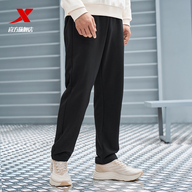 特步卫裤男平角裤2025新款秋季男装裤子休闲男裤直筒针织运动长裤