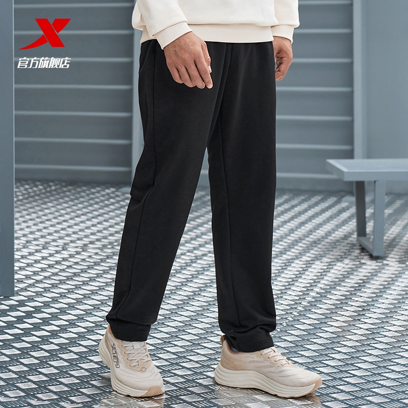 特步卫裤男平角裤2025新款秋季男装裤子休闲男裤直筒针织运动长裤