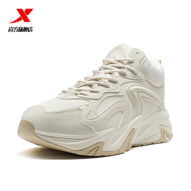 特步闪电60棉鞋男鞋冬季加绒保暖大棉休闲鞋户外运动鞋高帮老爹鞋