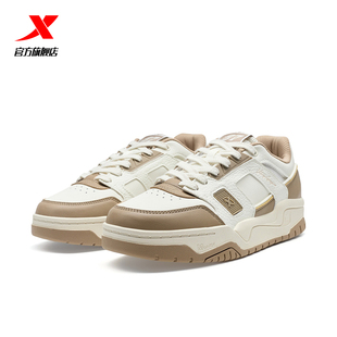 2025冬季 男鞋 新款 运动鞋 特步官方旗舰 皮面保暖休闲鞋 特步新晖板鞋