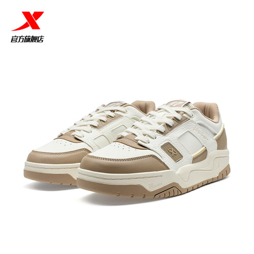 特步新晖板鞋2025冬季新款皮面保暖休闲鞋运动鞋男鞋特步官方旗舰