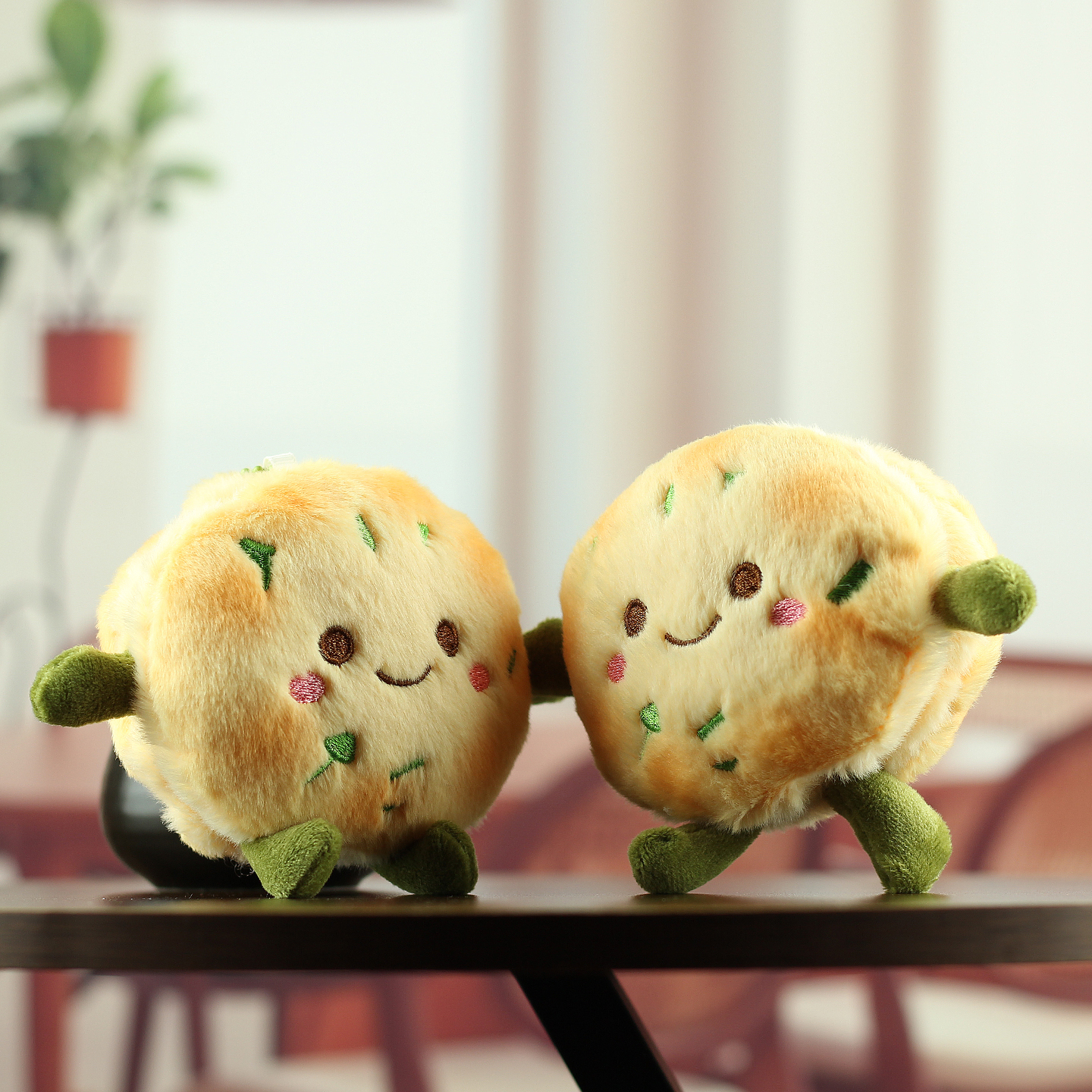 网红上海美食葱油饼毛绒玩具萌毛绒包包挂件书包挂饰卡通毛绒玩偶