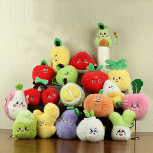 创意貂绒水果挂件毛绒玩具水果布娃娃爪机玩偶搞婚庆抛洒礼品批发