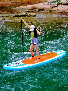 Стоящая надувная, складываемая доска Sup Baddle Board Board Surfboard Water Racing Board, Emma Shi Orange Paste
