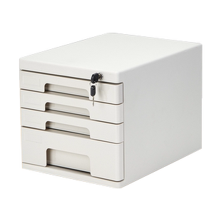 齐心桌面文件柜办公室带锁资料柜抽屉式物架收纳盒储物A4文件夹加厚多层组合小柜子分类档案柜办公用品