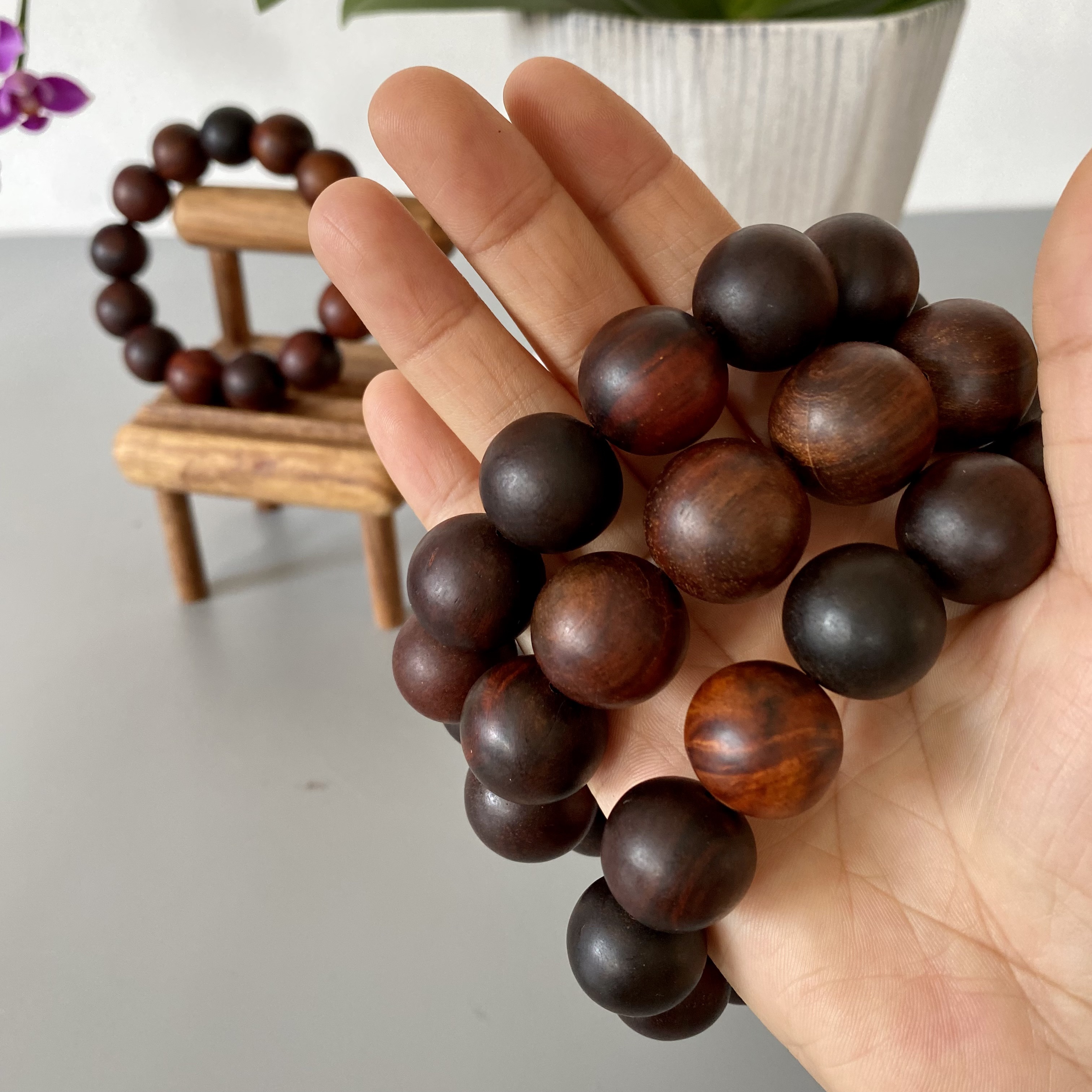 大红酸枝手串佛珠盘玩念珠装饰品男女手链饰品实木工艺品中国礼物