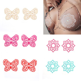 新款蝴蝶乳贴女防凸点内衣配饰夜店装饰胸贴装饰性感内搭神品