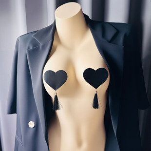 黑色流苏乳贴胸贴装饰性感爱心红色流苏乳贴夜店镂空配饰女王诱惑
