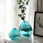 236北欧简约玻璃花瓶水培植物桌面装 饰家居摆件创意花器I1