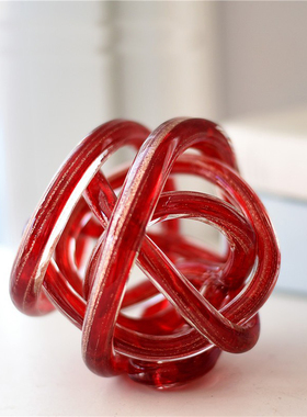 原单尾货彩色麻团创意琉璃摆件