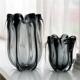 摆件 简约软装 外贸出口烟灰色厚重琉璃玻璃艺术花瓶家居装 饰品欧式