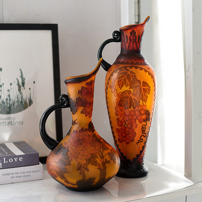 葛蕾手工雕刻玻璃花瓶482