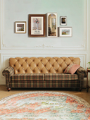 美式 轻奢小户型单双人沙发 复古实木沙发布艺英伦格生态皮沙发法式