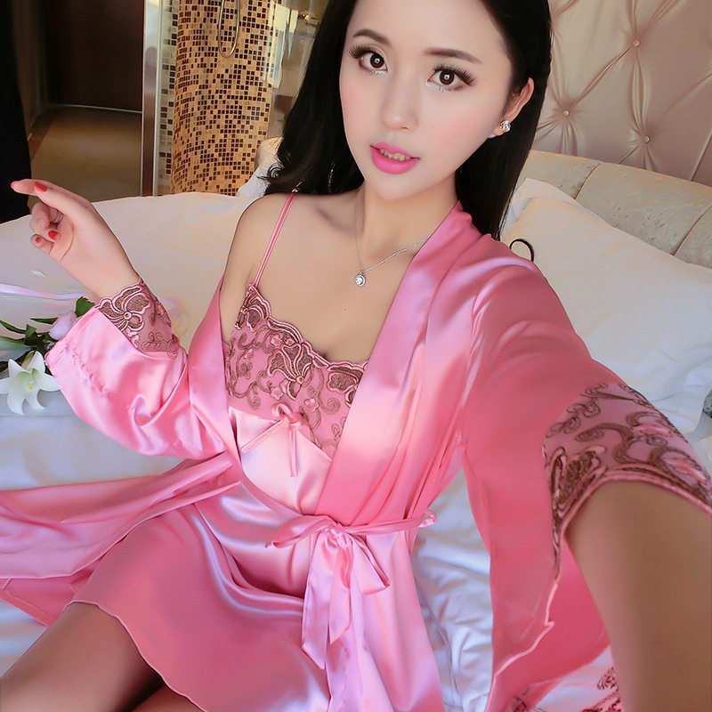 吊带睡裙睡袍两件套家居服