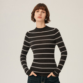 半高领套头针织打底长袖 羊毛衫 女100%纯羊毛德国扬子纱修身 毛衣