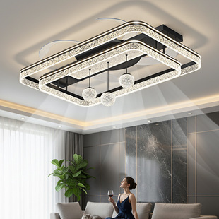 客厅隐形风扇灯简约轻奢高级感房间餐厅书房卧室灯具