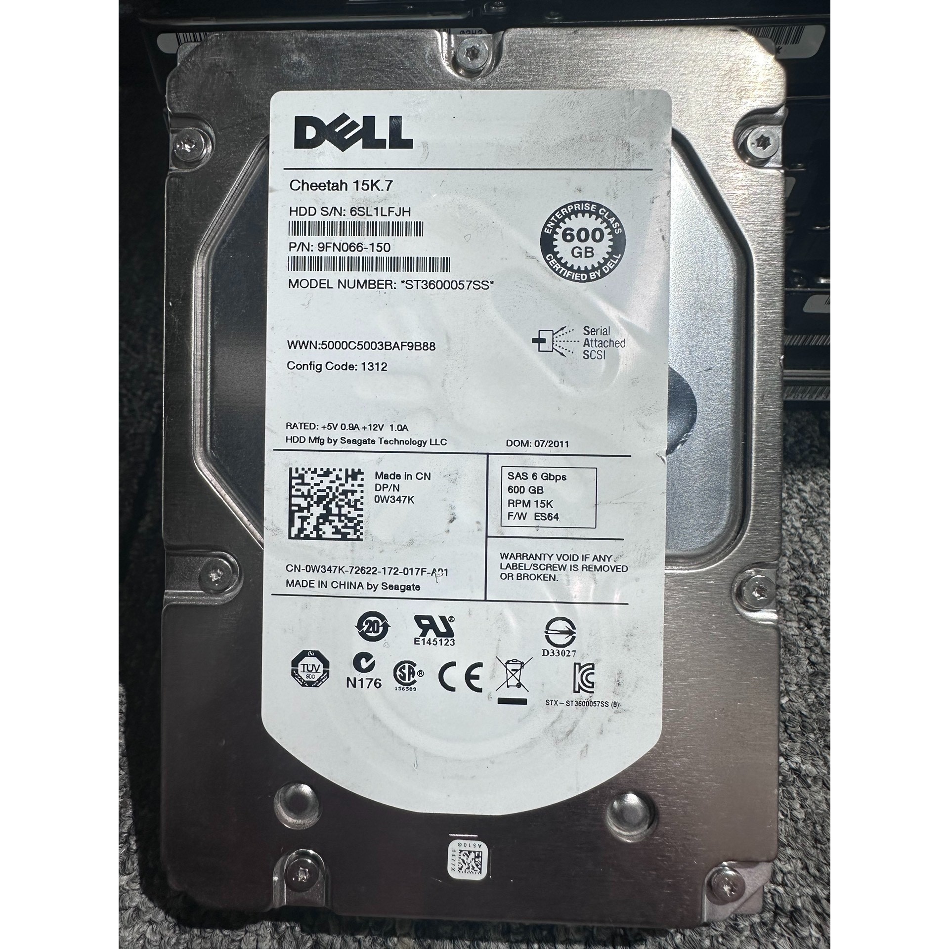 希捷ST3600057SS,服务器600GB15K.7,测试