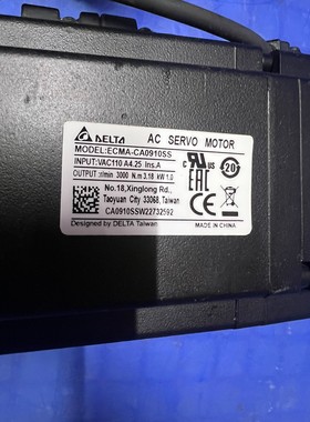 台达AC伺服电机ECMA-CA0910SS,110V输入,3