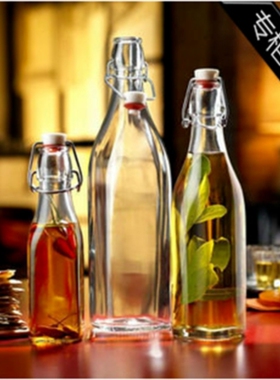 500ML1000ML250ML卡扣玻璃白酒瓶空瓶密封水瓶酵素瓶酿酒瓶饮料瓶