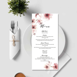 新品定制森系菜单生日酒水单商务宴会派对餐卡婚礼流程卡节目单