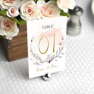婚礼桌卡立牌婚宴桌卡宴会桌号牌席位卡结婚订婚派对年会桌卡