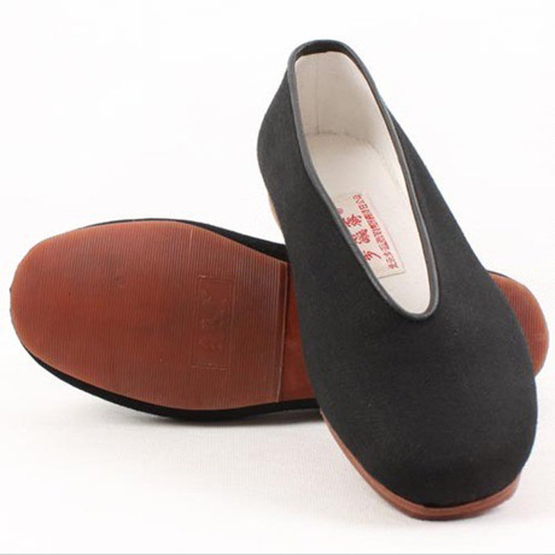 步瀛斋老字号纯手工皮底男士单鞋中国风民族复古休闲爸爸舒适布鞋