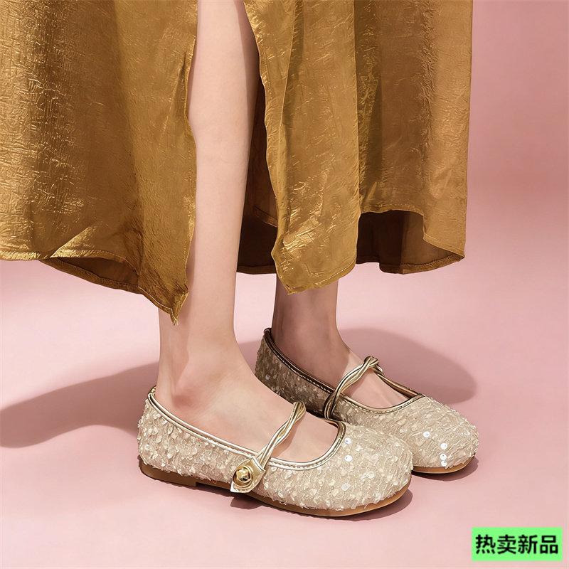 法式晚晚风温柔软底玛丽珍单鞋女2026年新款平底浅口百搭豆豆瓢鞋,女鞋,浅口单鞋,淘宝优惠券,粉丝福利购,淘宝优惠卷