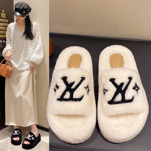 秋冬2025厚底棉拖鞋 毛毛拖鞋 ins潮鞋 子春夏季 女外穿大牌平底韓版