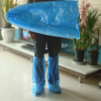 Одноразовые длинные бахилы для взрослых, 8 г, синие, 8 г/пара, минимальный заказ - 5 пар.