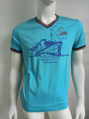 都市休闲时尚鸡心领纯棉短袖T恤