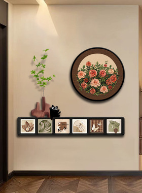 CS-050法式中古风客厅装饰画花卉玄关挂画简约沙发背景墙装饰画
