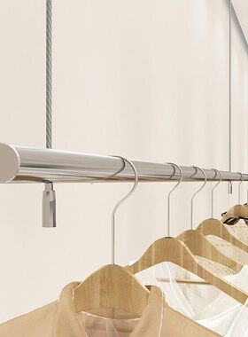 服装店不锈钢升降挂衣杆展示架