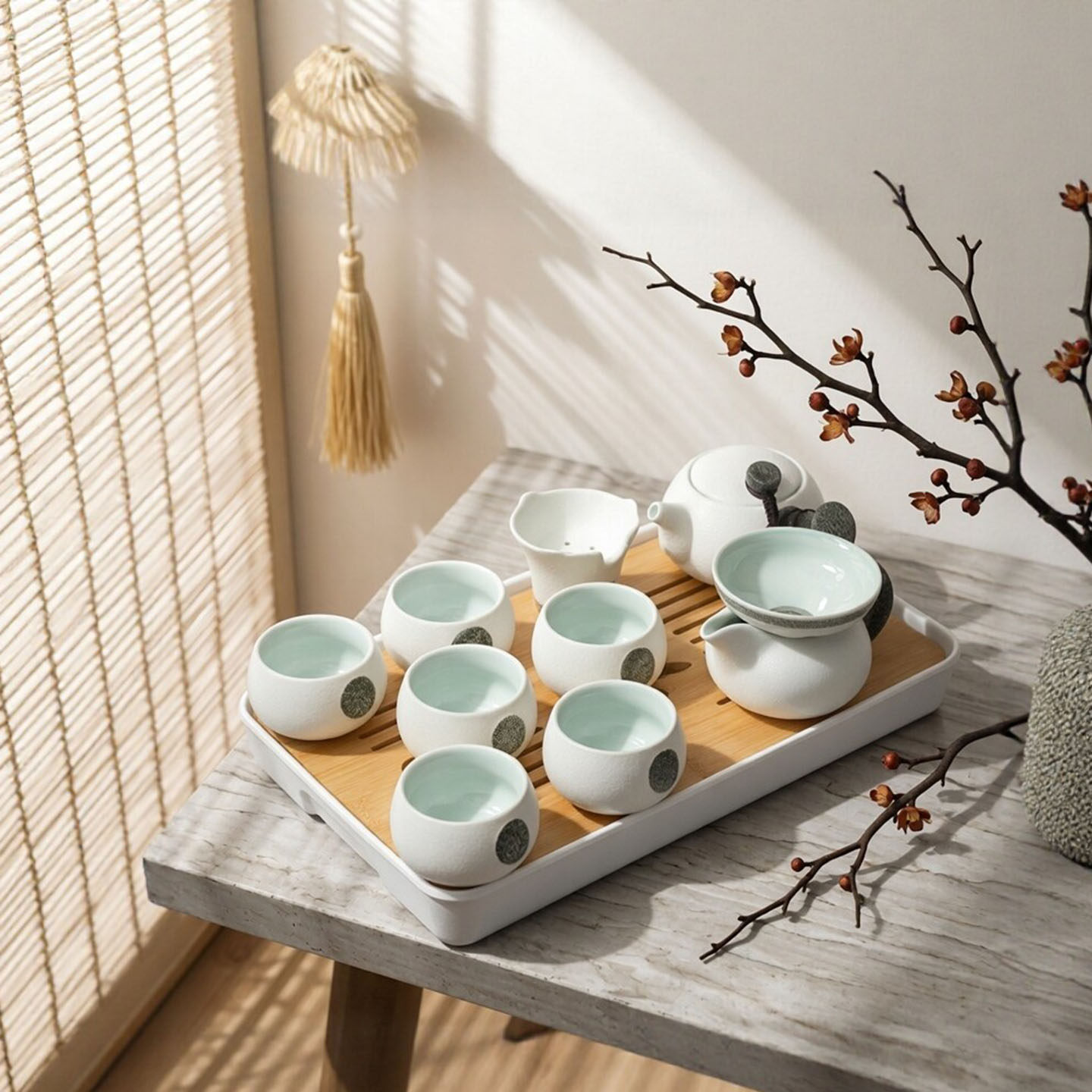 茶具套装酒店企鹅壶茶杯托盘家用