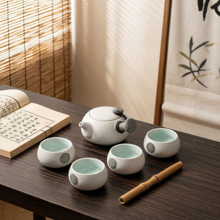 便携快客杯一壶二两杯四杯功夫茶具简易茶壶迷你单人家用茶具礼盒