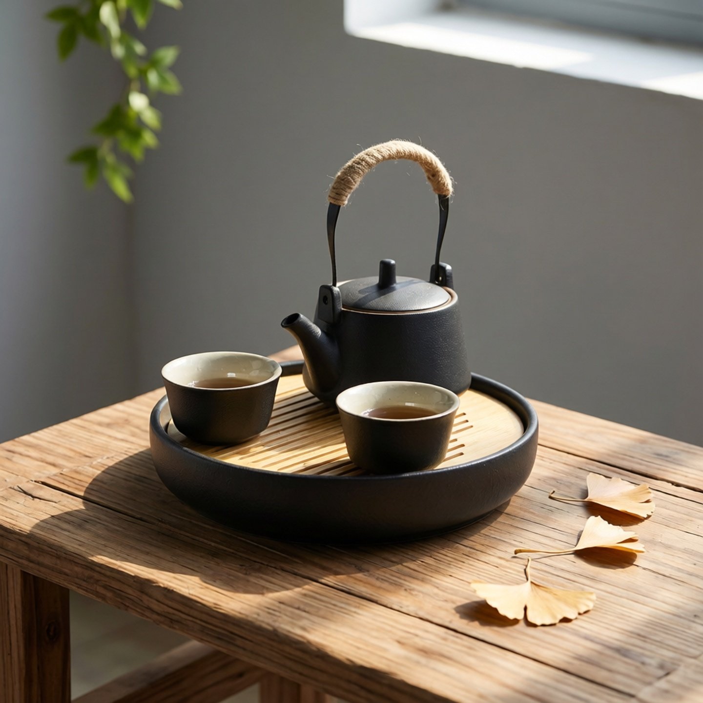 提梁壶茶杯托盘家用一壶两杯茶具