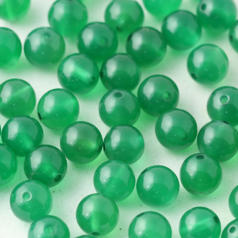 天然四叶幸运石珠子散珠圆珠 饰品配件diy手工串珠手链手串材料