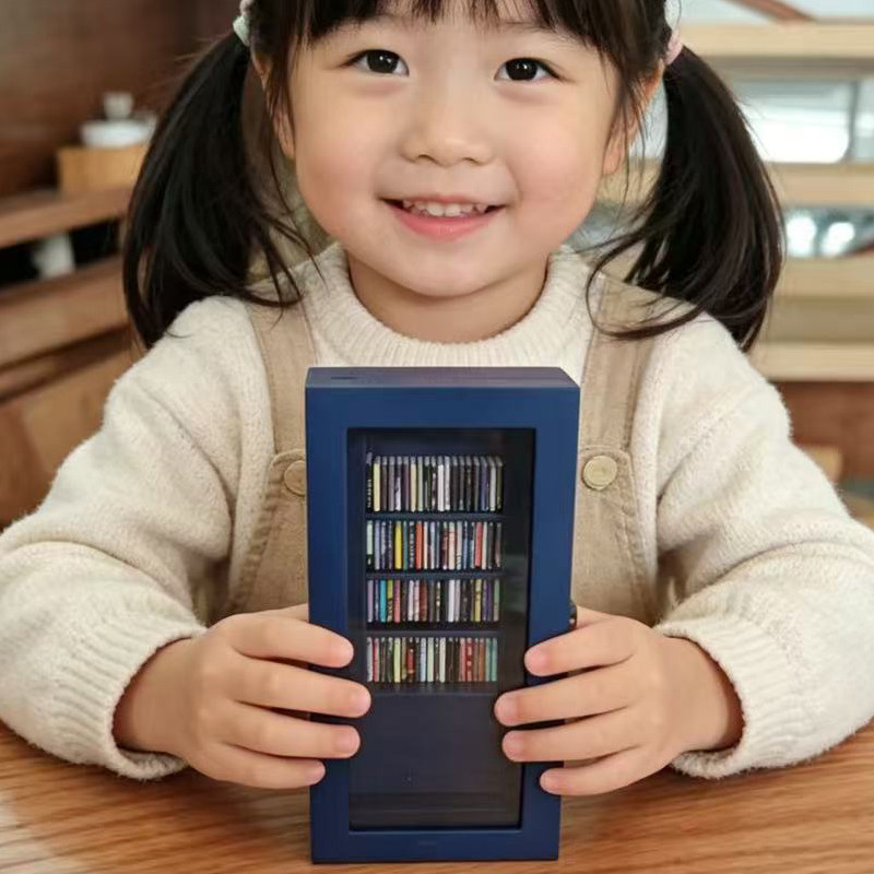跨境迷你蓝色小书柜微型仿真书本